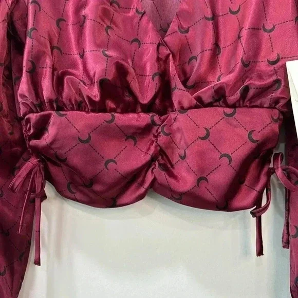 Meraki Juniors Long Sleeve Deep Plunge Neck Blouse - Size S - Picture 4 of 12